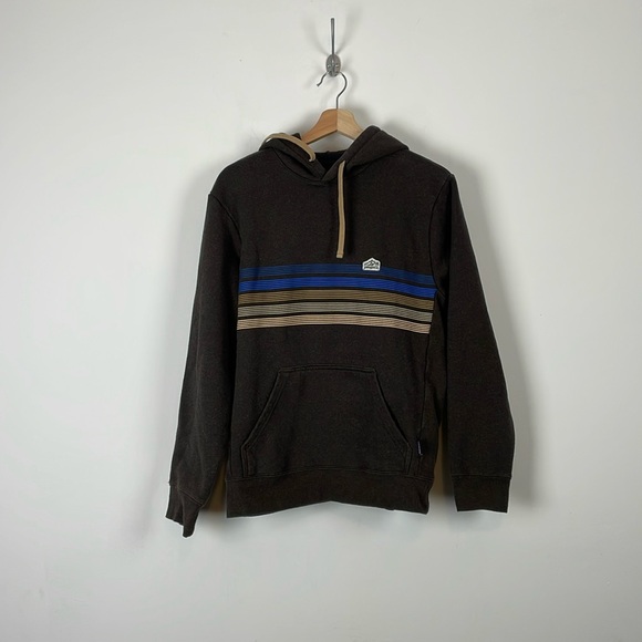 Patagonia Uprisal Line Logo Ridge Striped Hoodie Pullover Adult Kangaroo Pocket - Picture 1 of 8